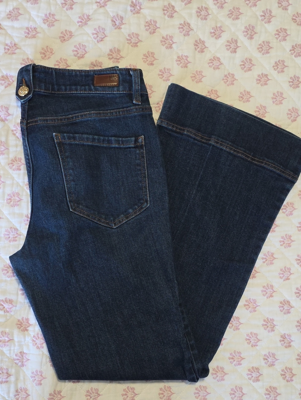 Blue Revival Recycled Denim Dark Wash Wide Leg Flare Jeans